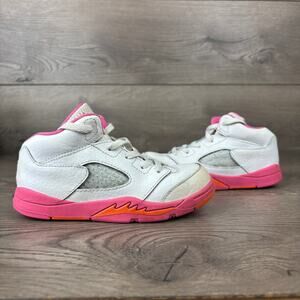 Nike Air Jordan 5 Pinksicle Sneakers Kids Size 10C White Pink Orange 725172-168